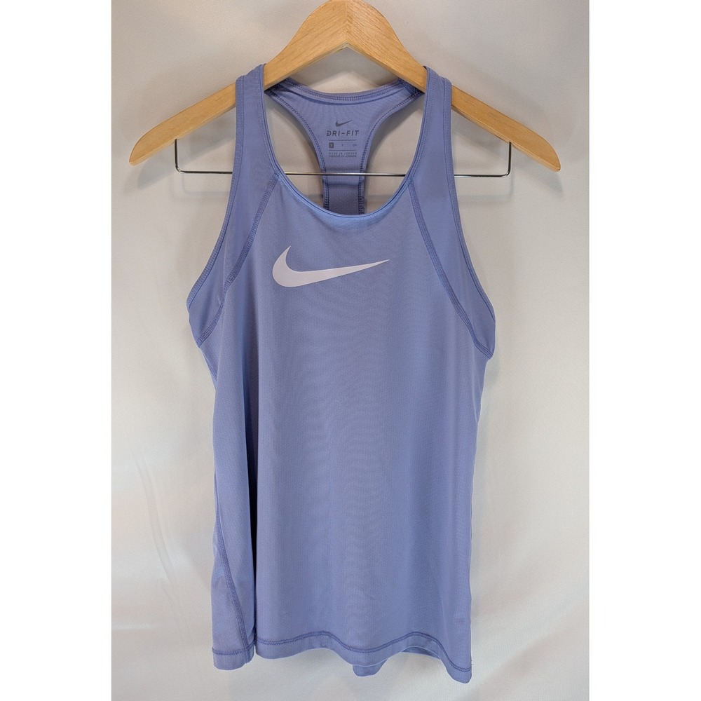 Nike Dri-FIT Womens Racerback Tank Top Light Purple Periwinkle Small Athletic